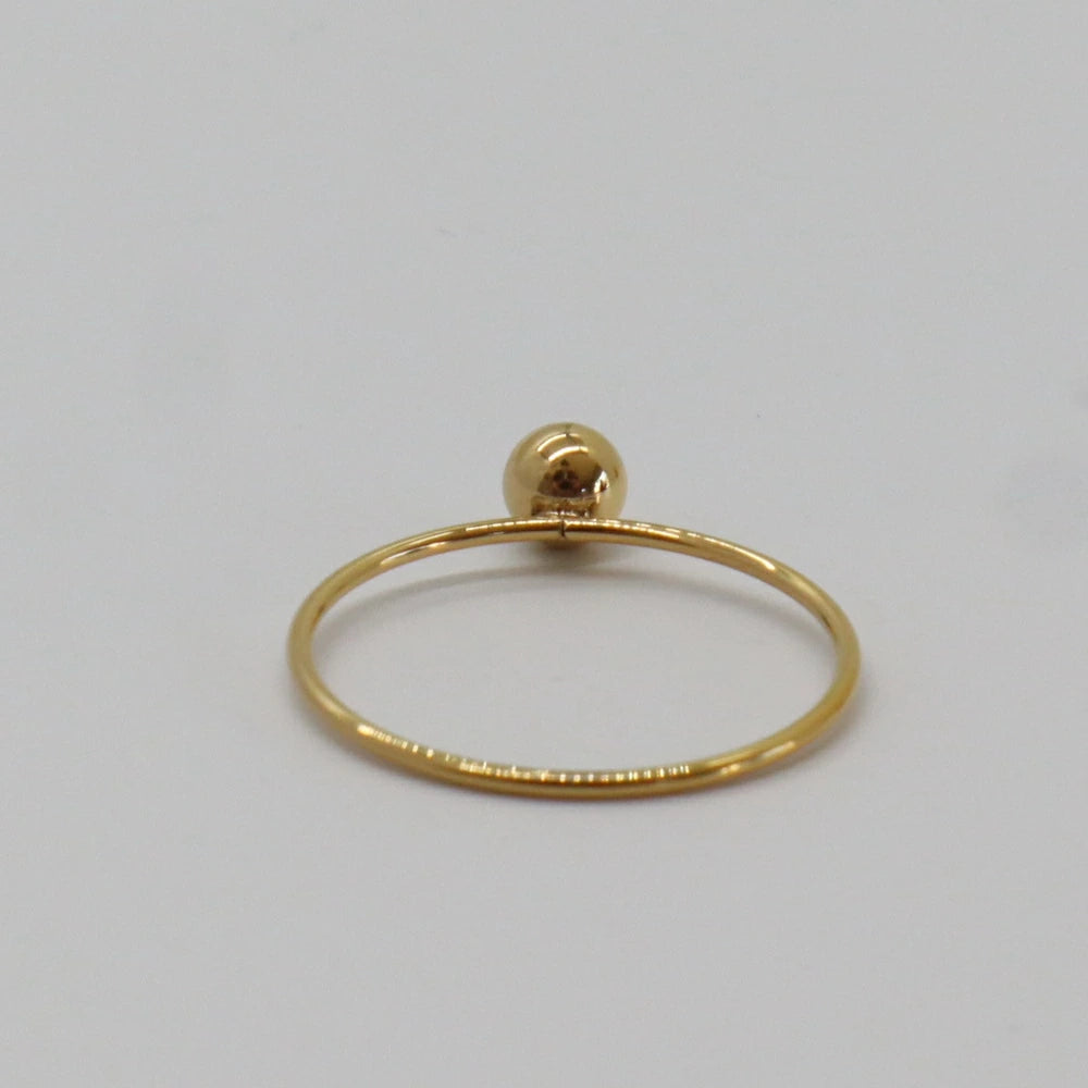 R016 stainless gold ball slim ring