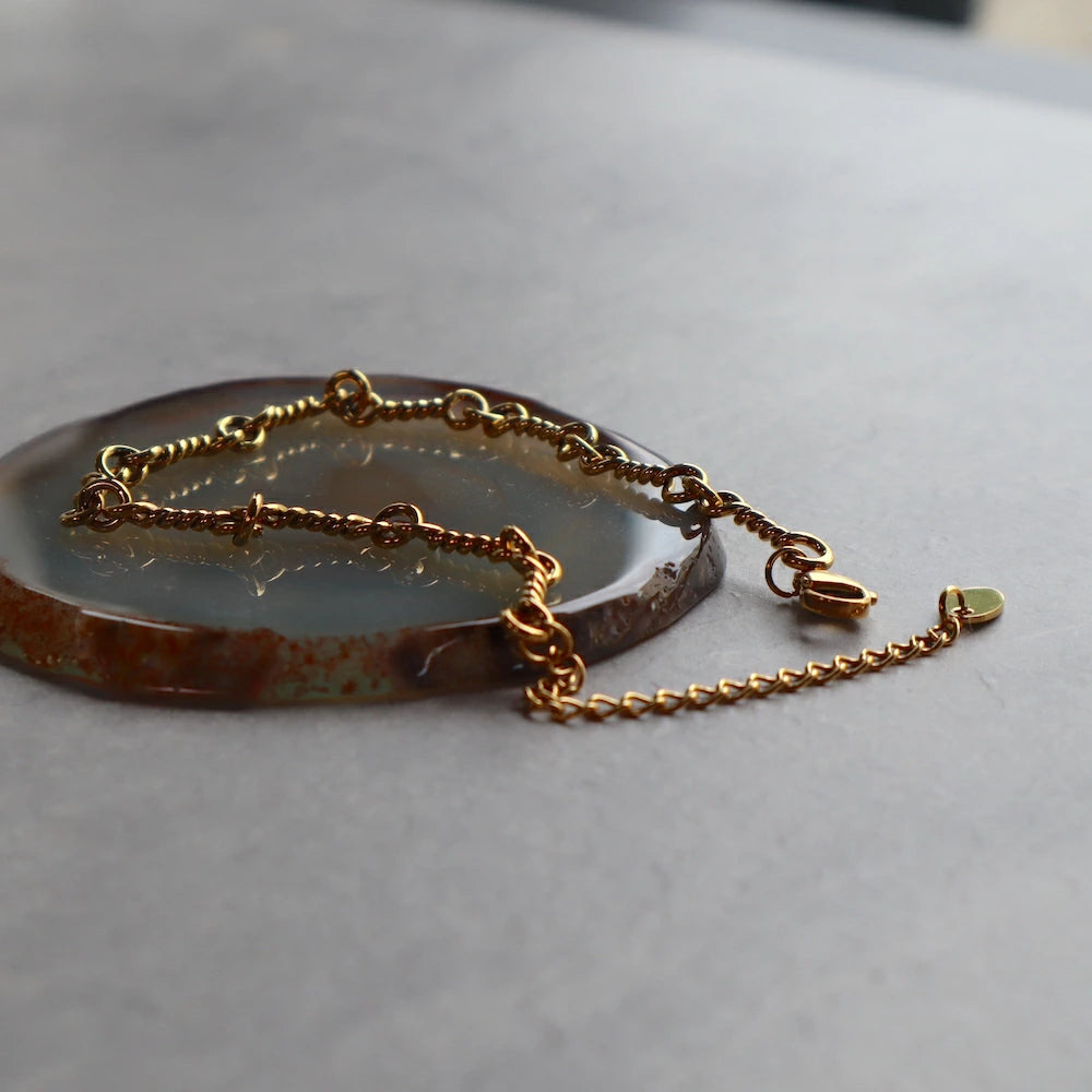 N037 stainless twist connect bracelet