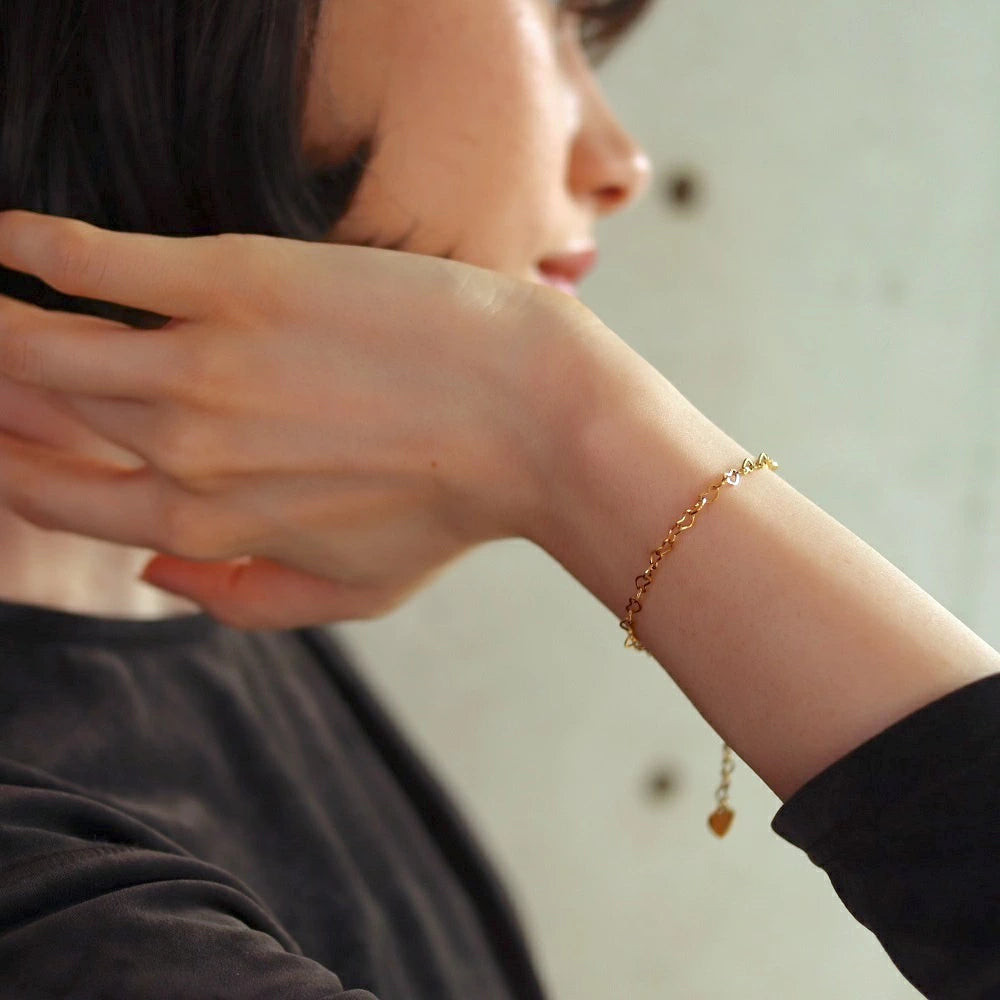 N032 stainless heart chain adjustfree bracelet