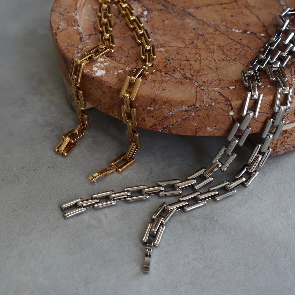 N073 stainless chain oversized necklace
