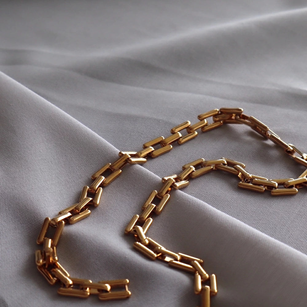 N073 stainless chain oversized necklace
