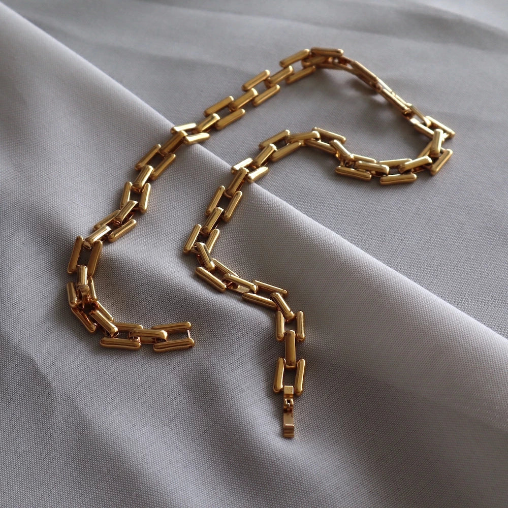 N073 stainless chain oversized necklace