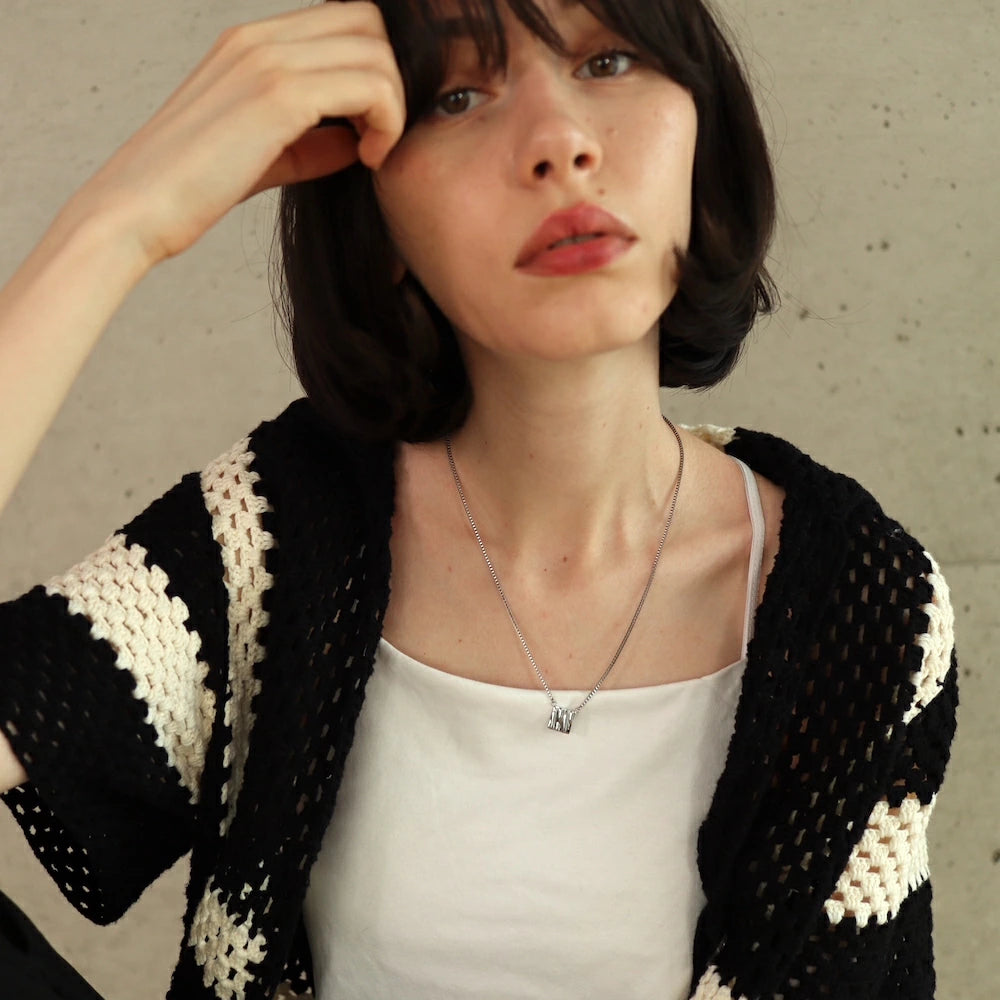 N029 stainless square chain necklace