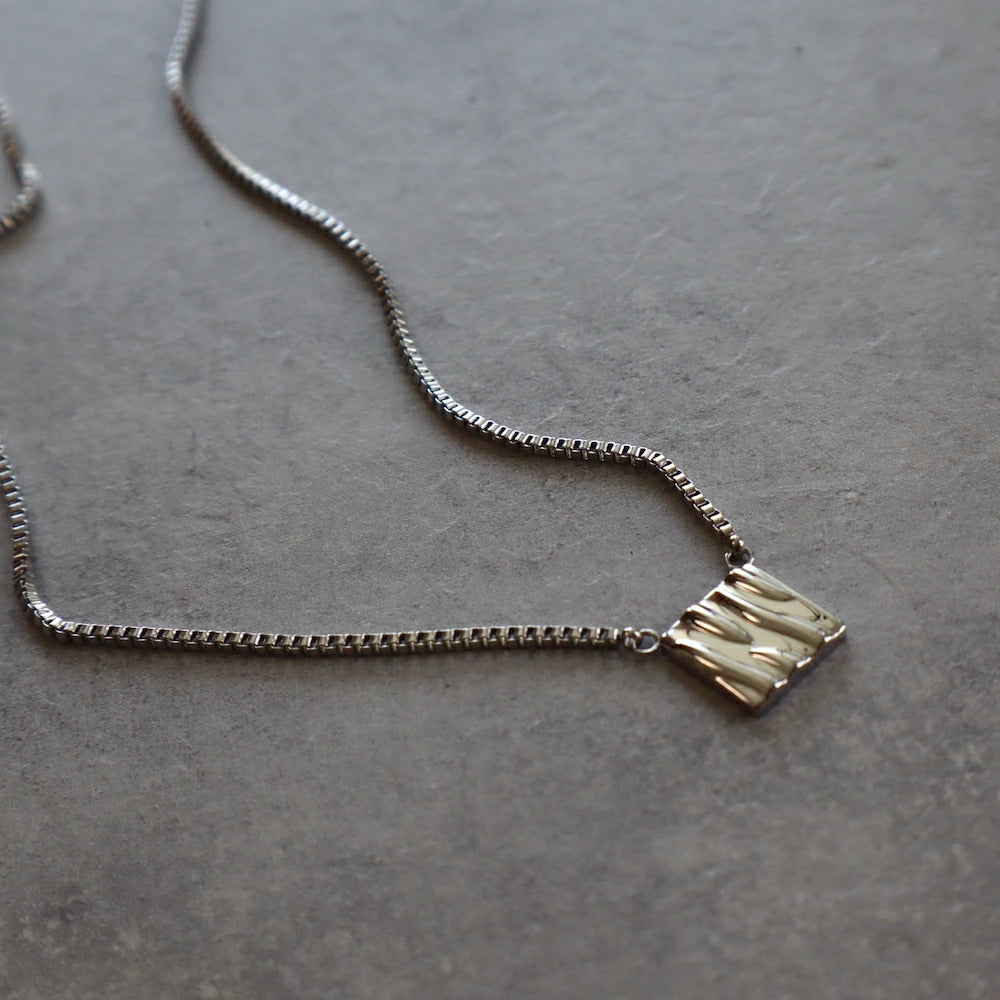 N029 stainless square chain necklace