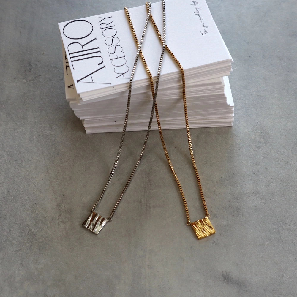 N029 stainless square chain necklace