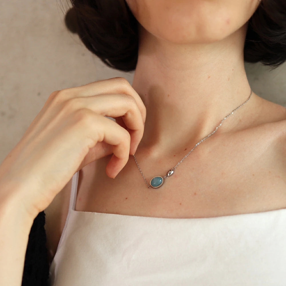 N115 stainless color crystal necklace