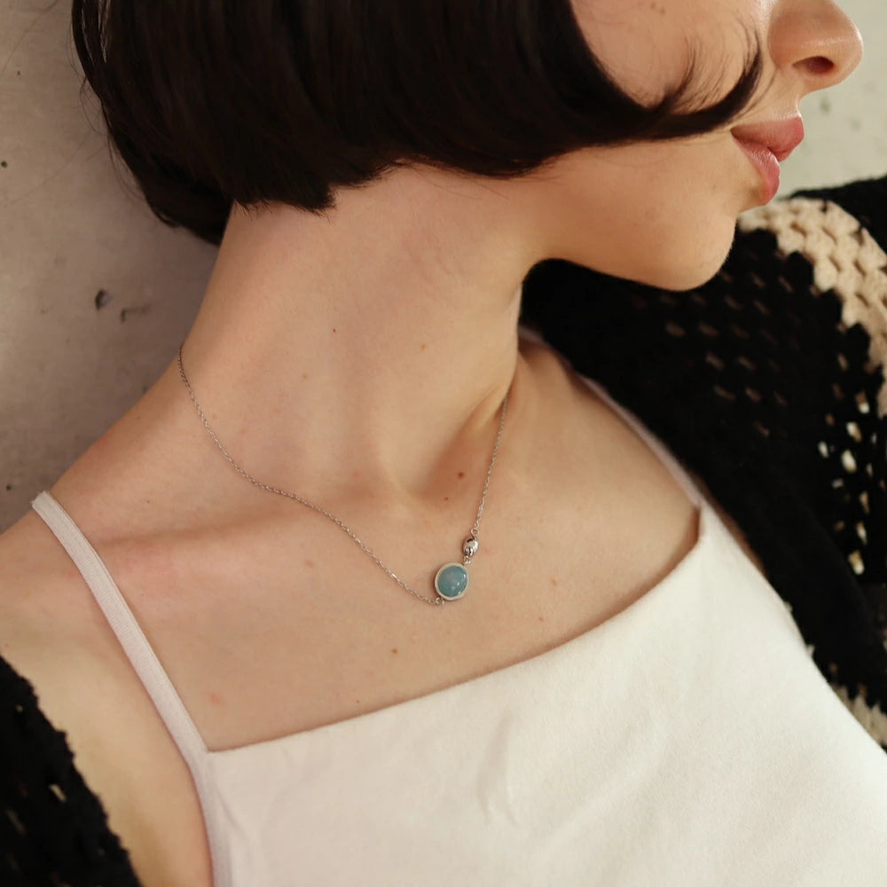N115 stainless color crystal necklace