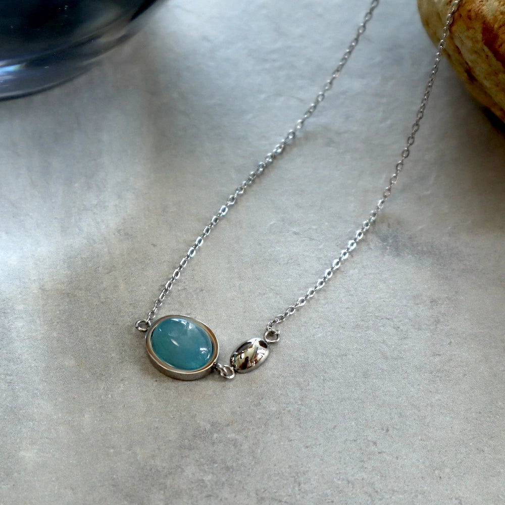 N115 stainless color crystal necklace