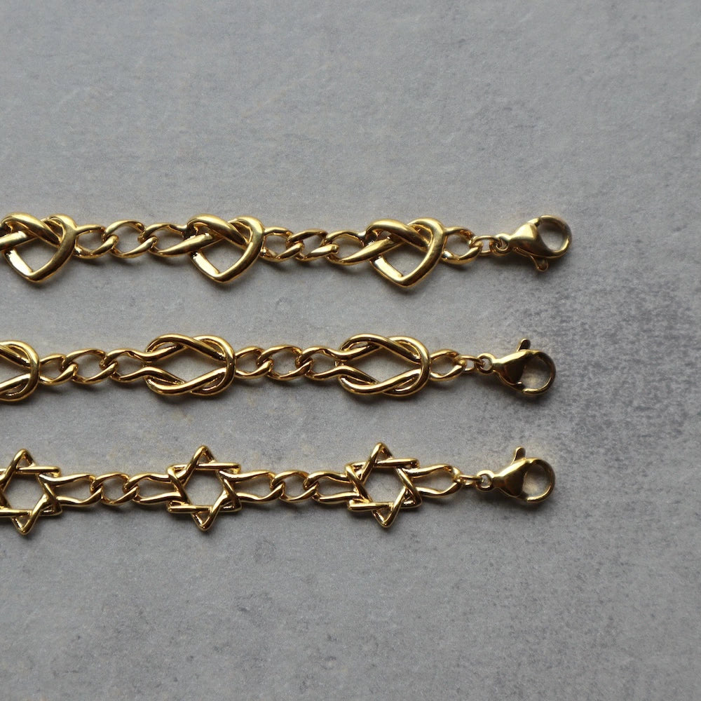 N123 stainless 3type chain bracelet