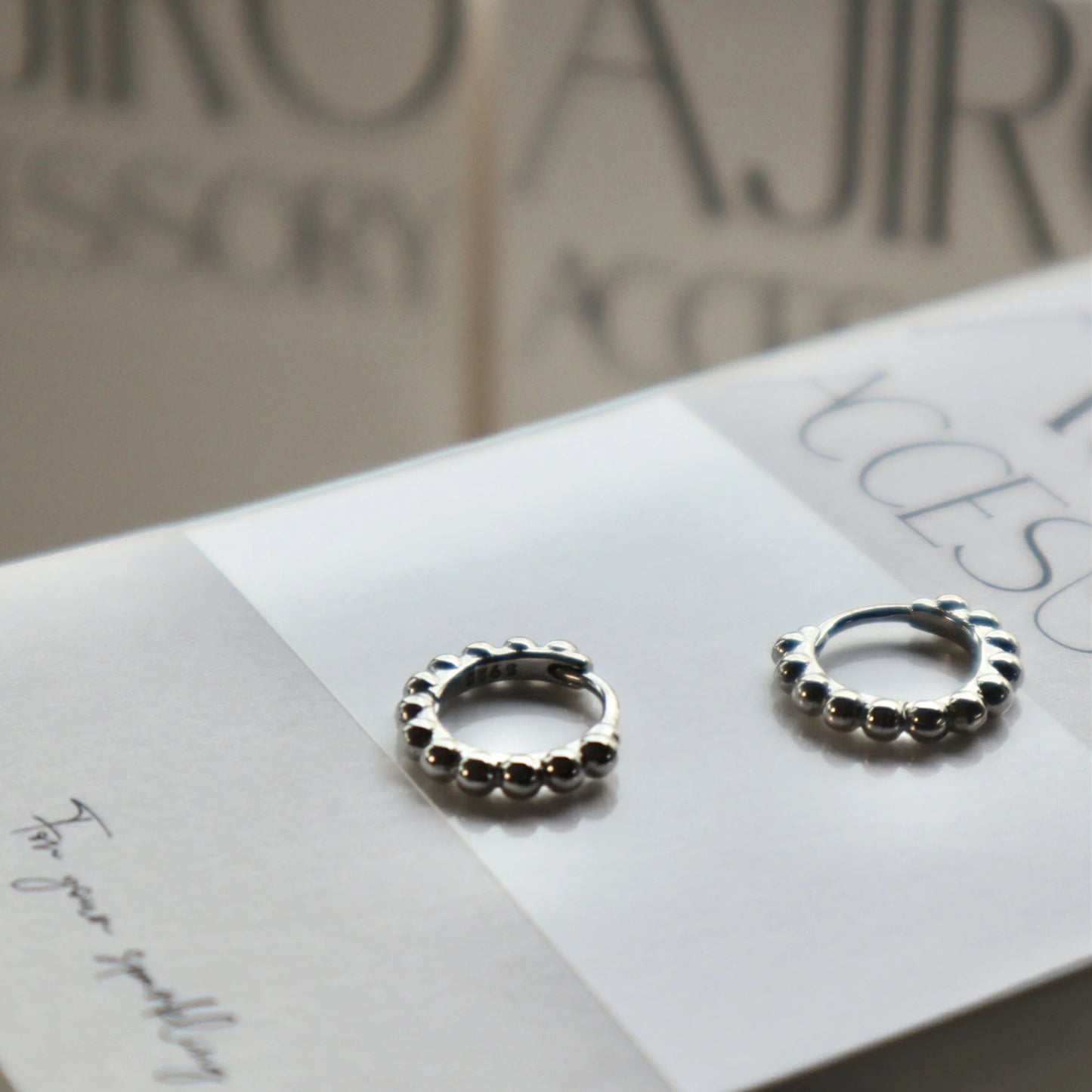 P098 silver925 dot line minimum hoop pierce