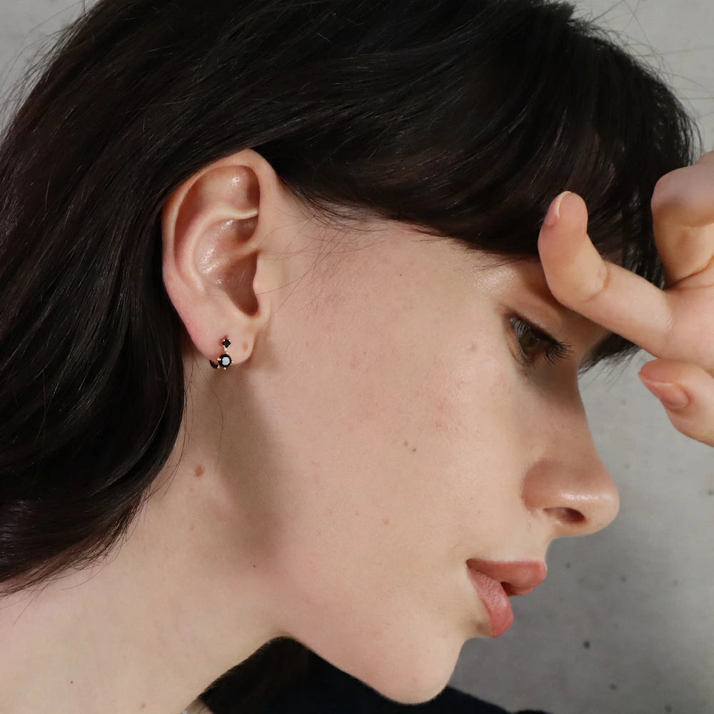 P099 silver925 zirconia line minimum hoop pierce