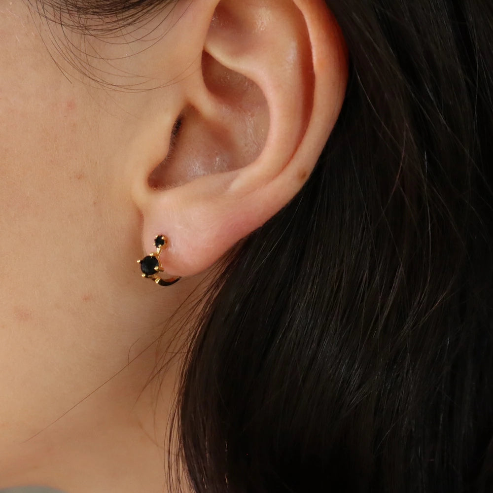 P099 silver925 zirconia line minimum hoop pierce