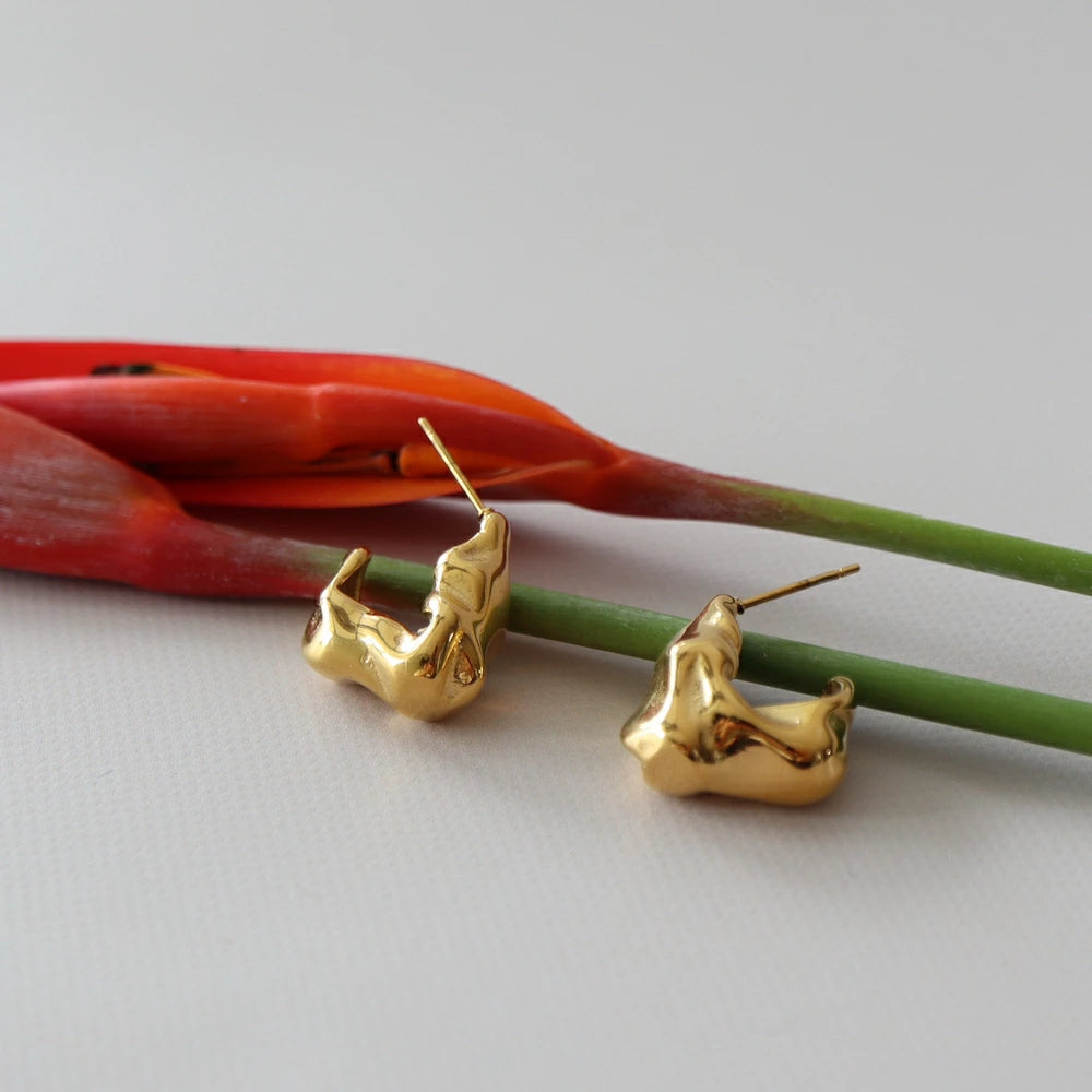 P153 stainless nuance oversized gold pierce