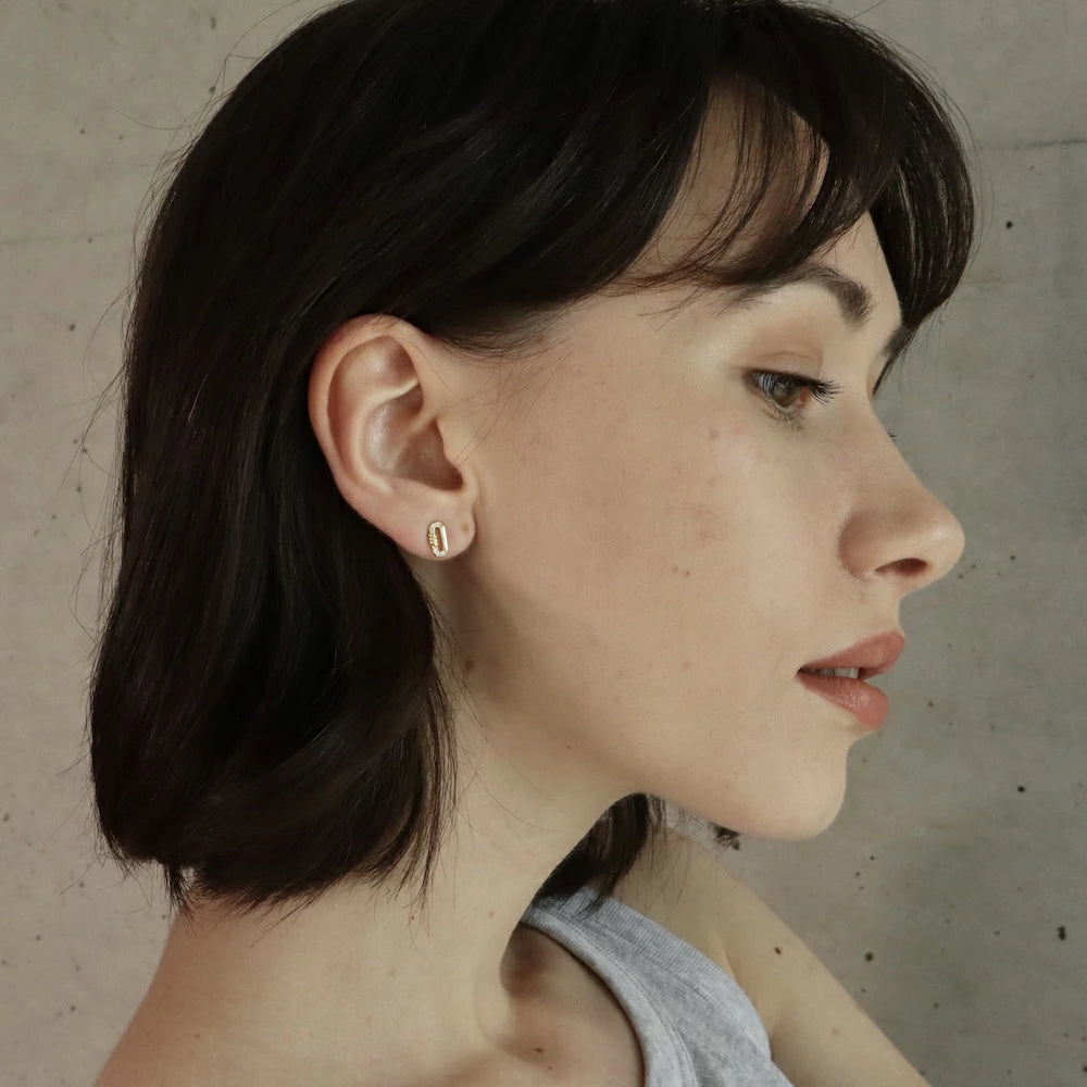 P185 silver925 square circle minimum pierce