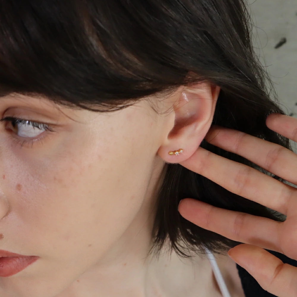 P184 silver925 stone line minimum pierce