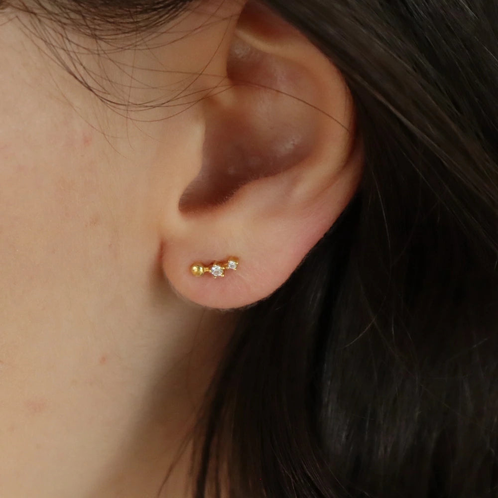 P184 silver925 stone line minimum pierce