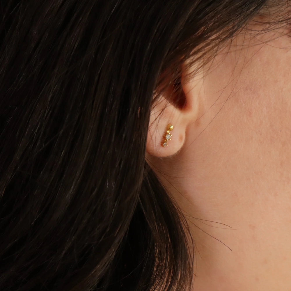 P184 silver925 stone line minimum pierce