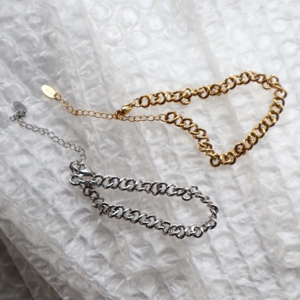 N132 stainless spiral chain bracelet