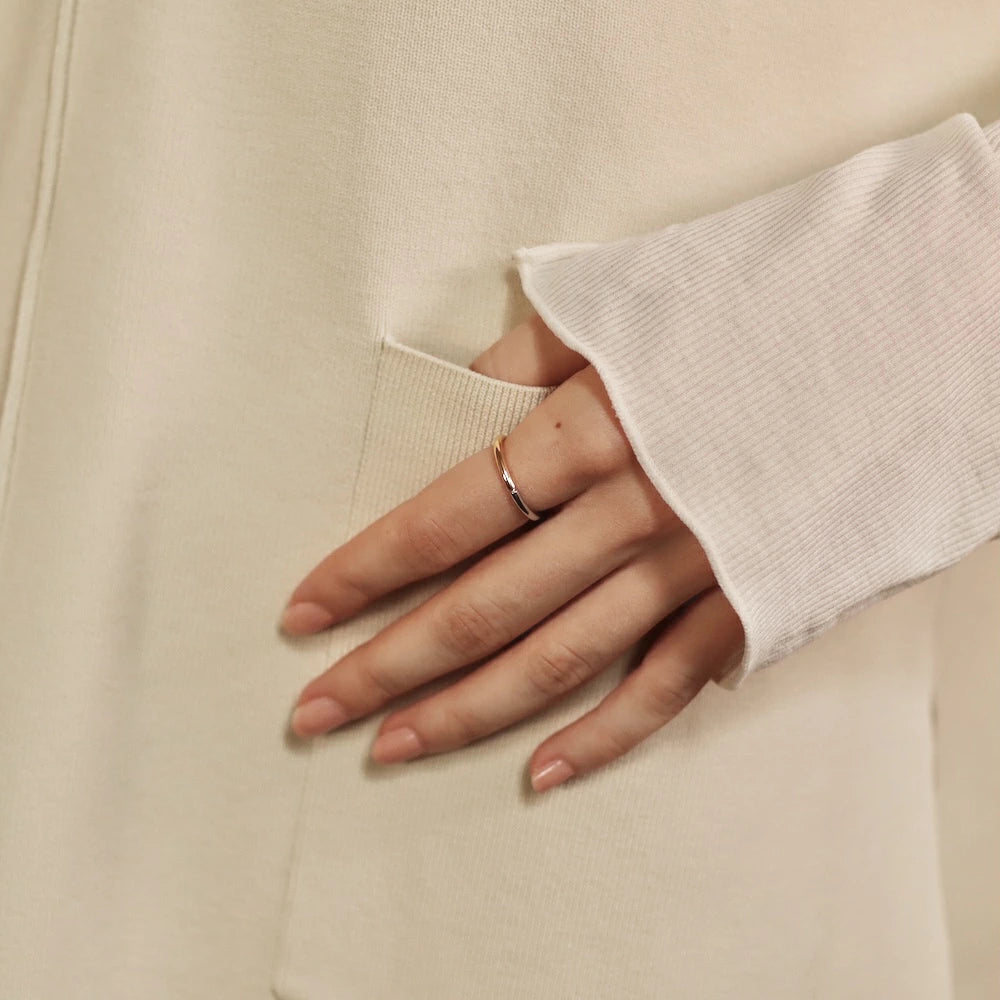 R025 stainless bi-color simple ring