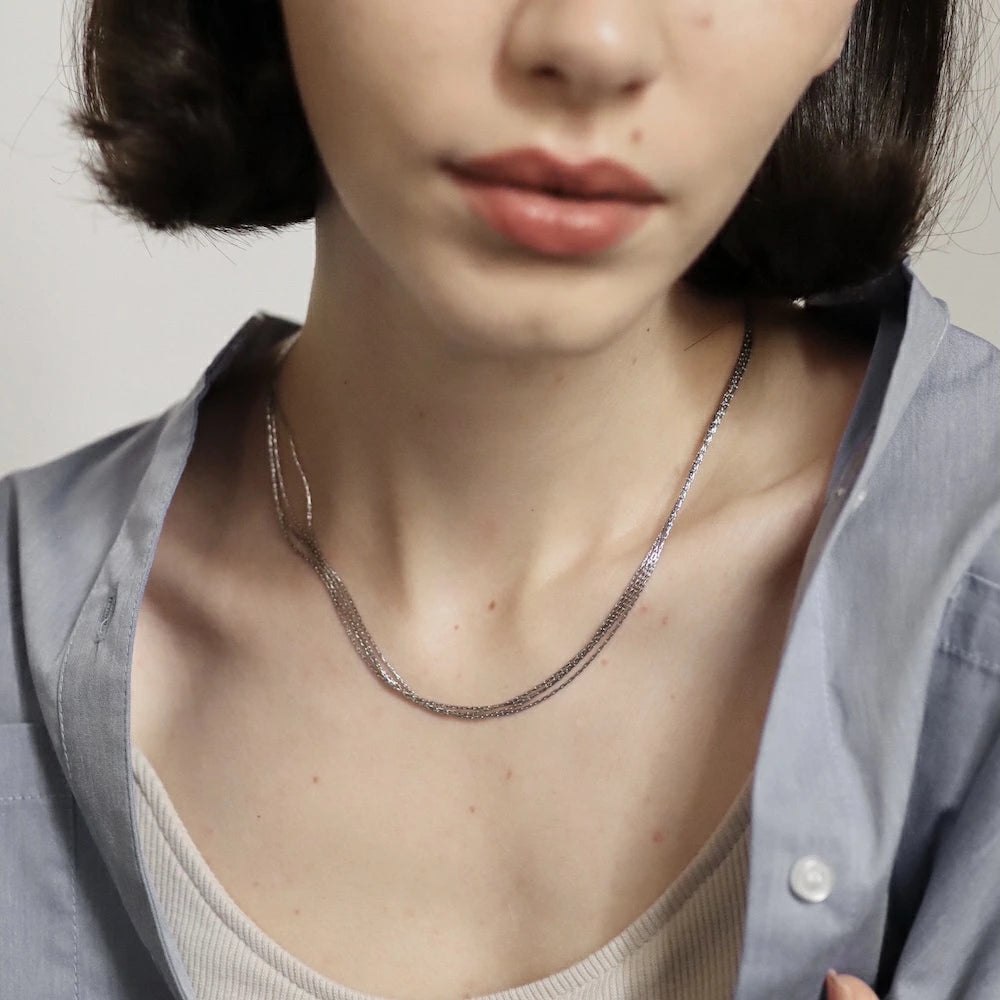 N041 stainless lots of chains necklace
