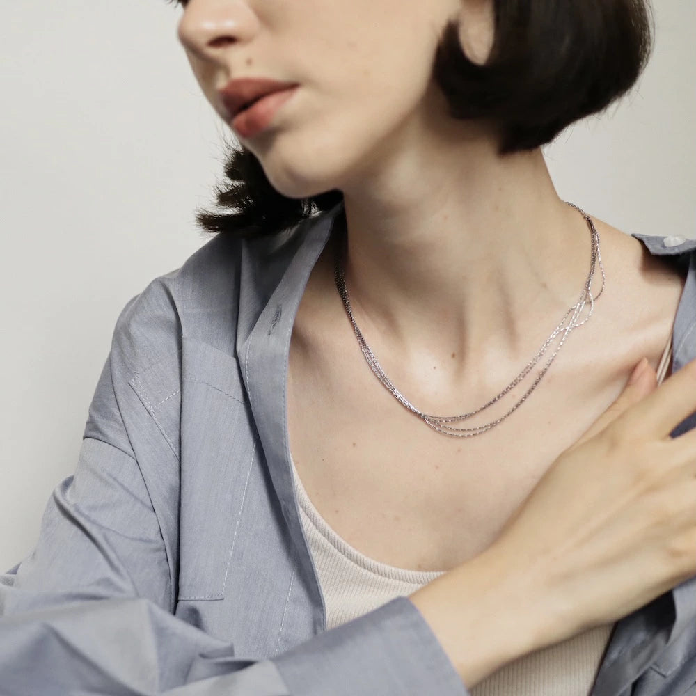 N041 stainless lots of chains necklace