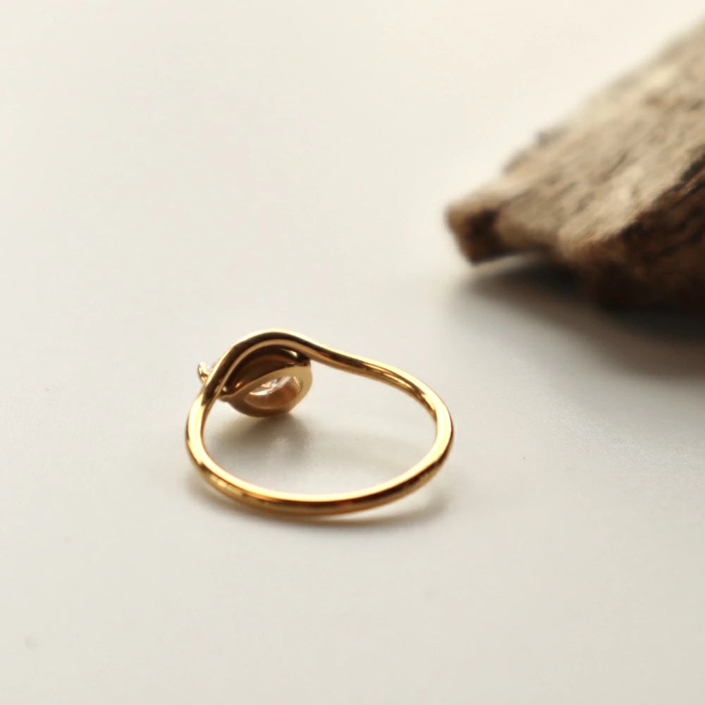 R026 stainless drop stone ring