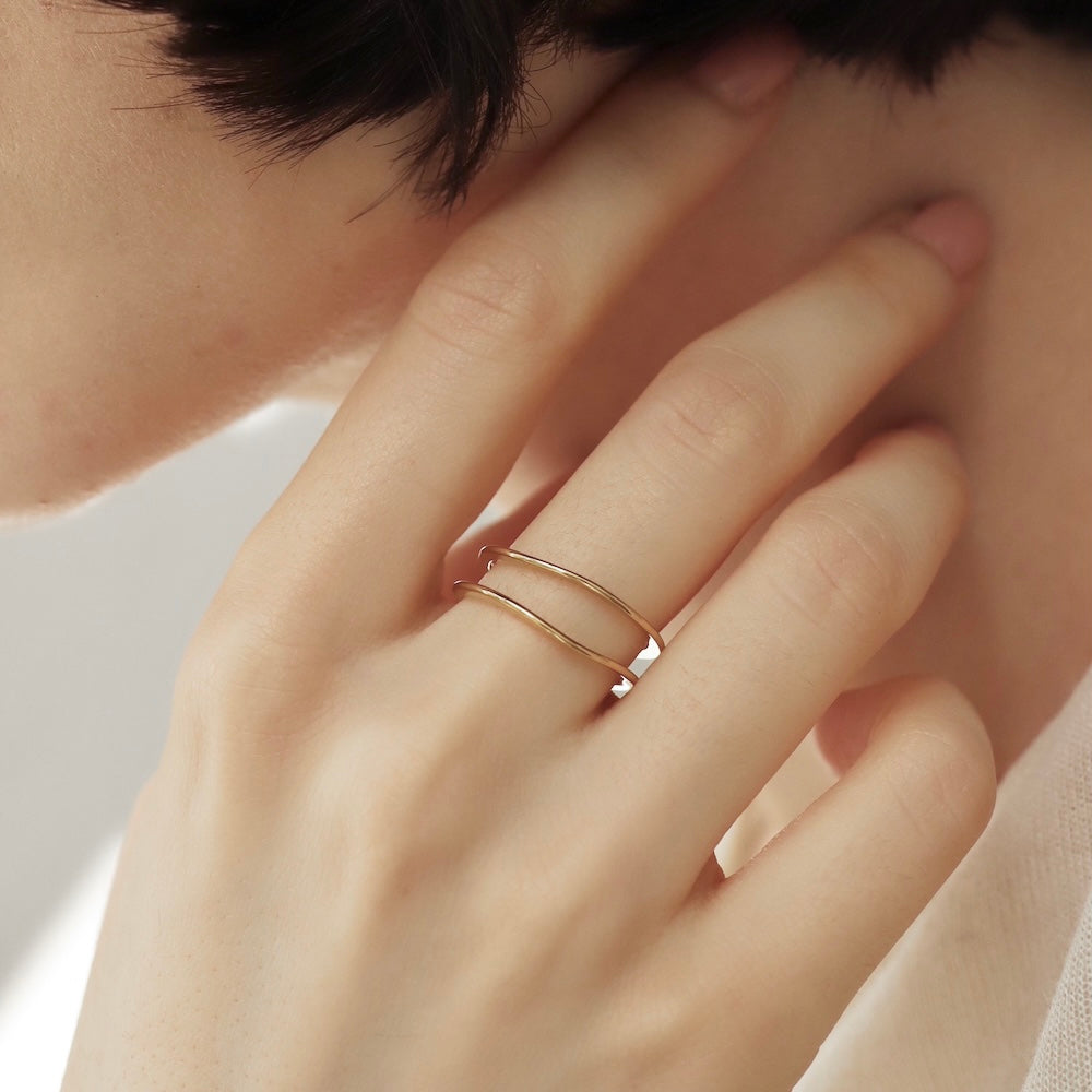 R042 stainless double line ring