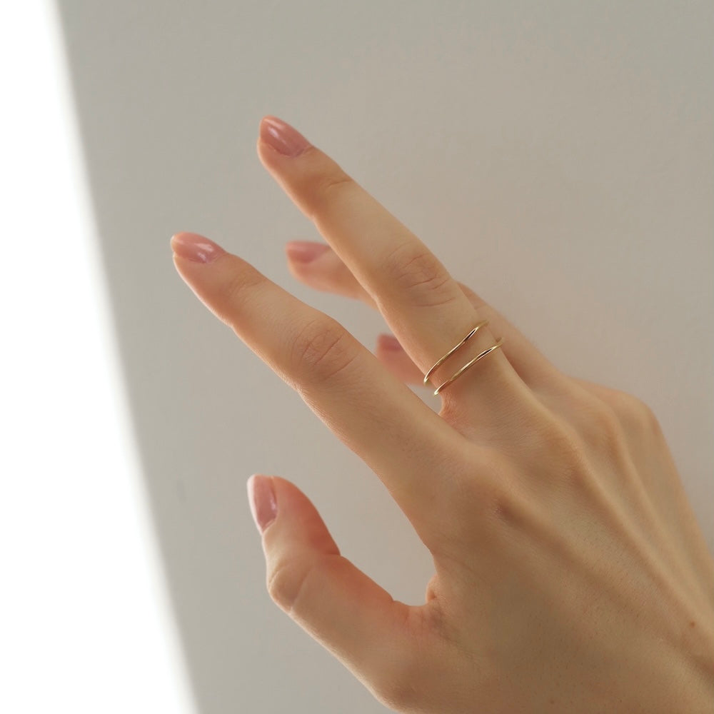 R042 stainless double line ring
