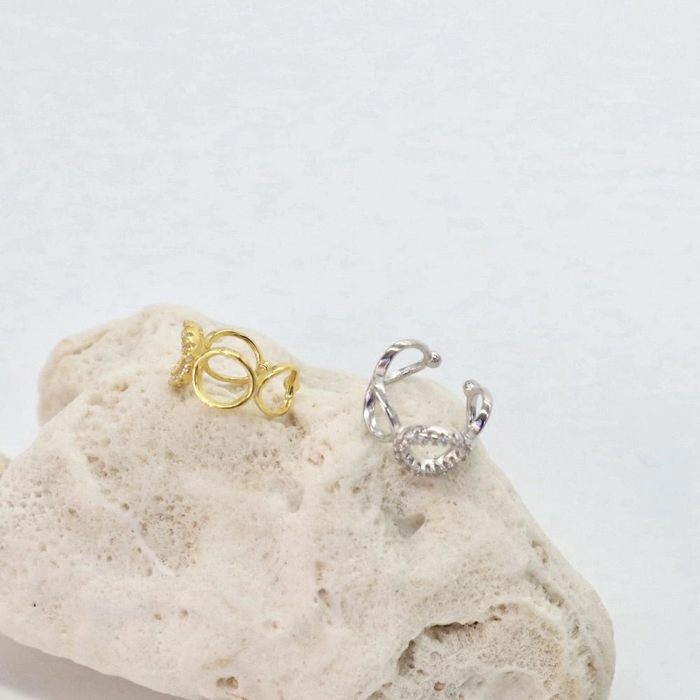 C142 silver925 brilliant circle earcuff