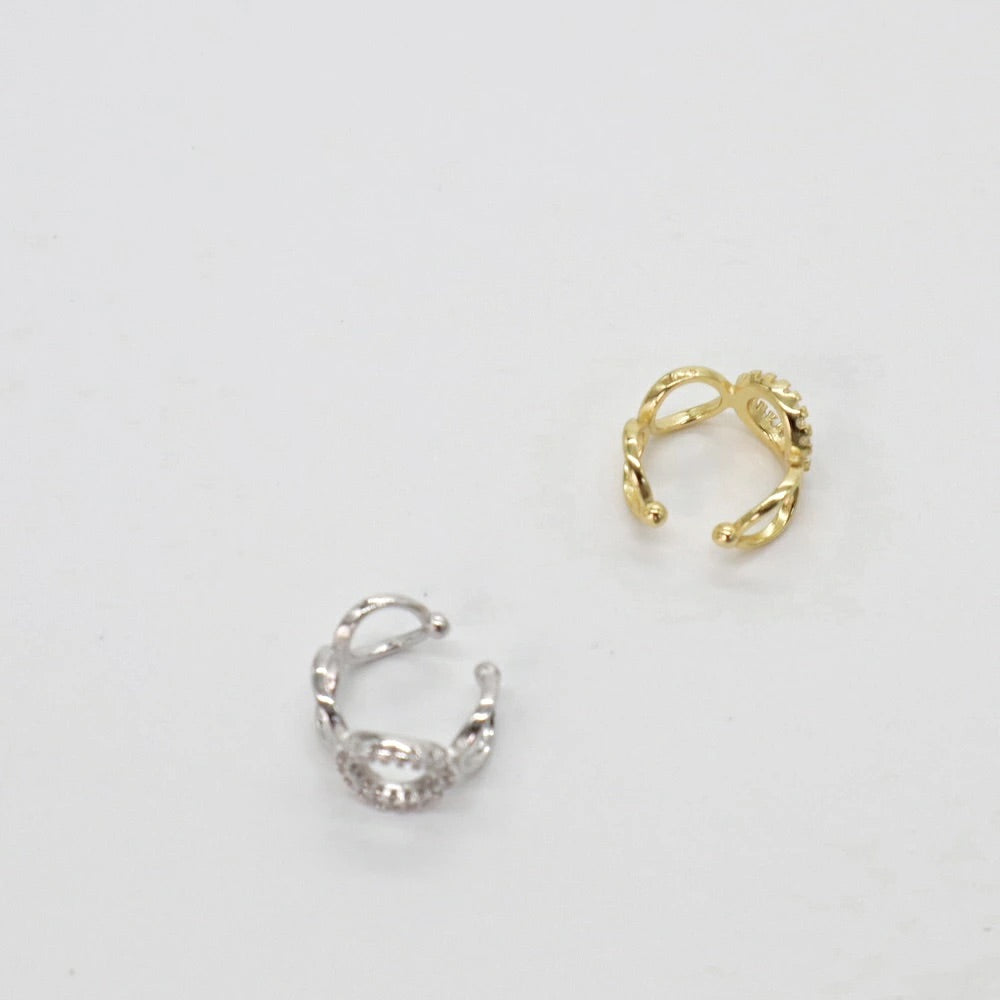 C142 silver925 brilliant circle earcuff