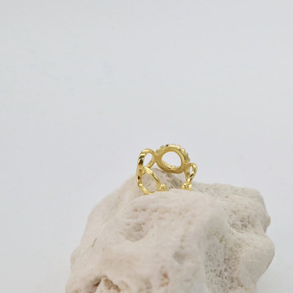 C142 silver925 brilliant circle earcuff