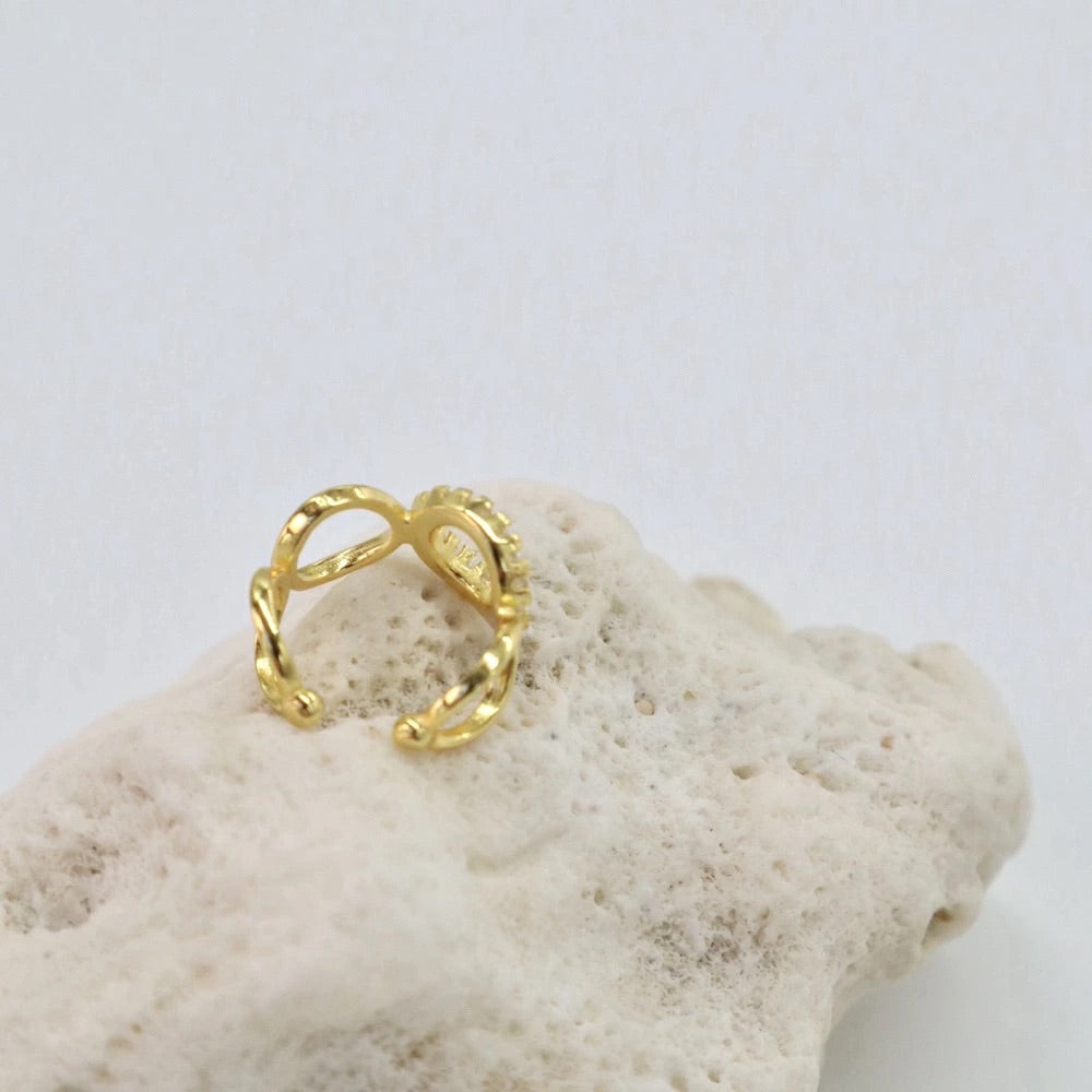 C142 silver925 brilliant circle earcuff
