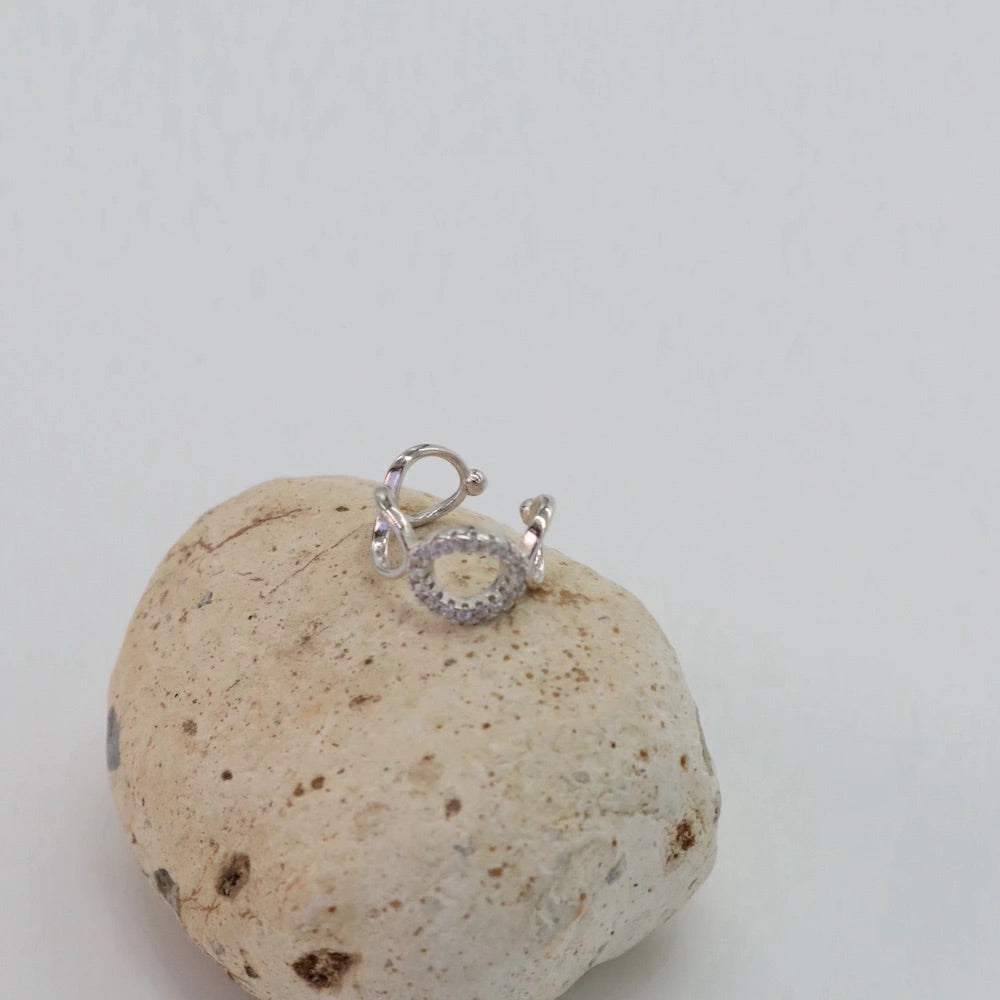 C142 silver925 brilliant circle earcuff