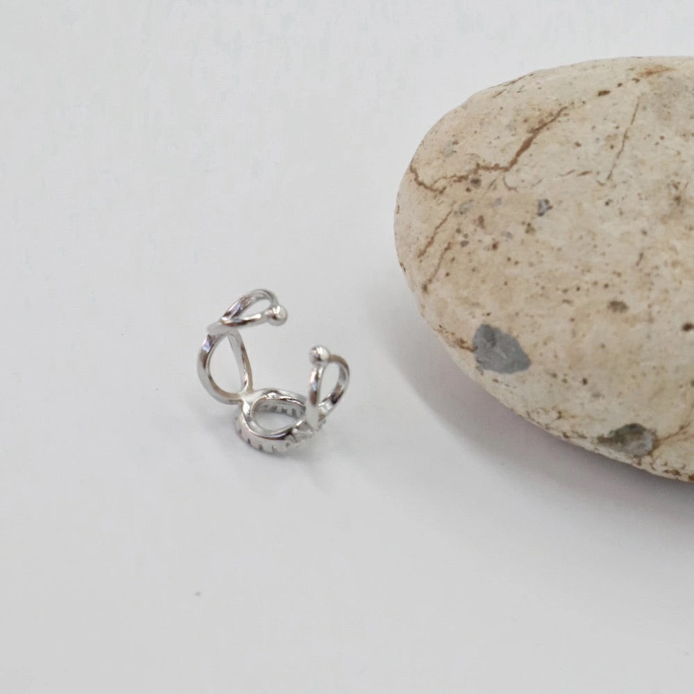 C142 silver925 brilliant circle earcuff