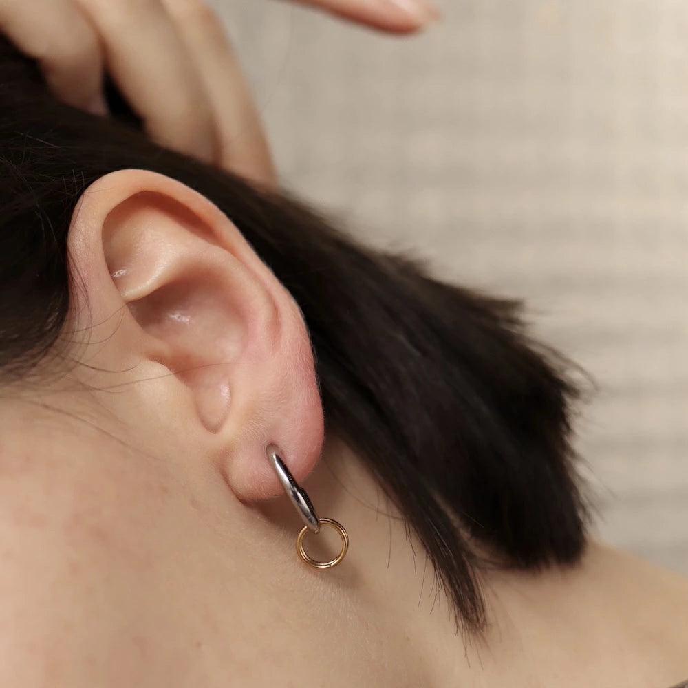 P371 stainless bi-color loop hoop pierce