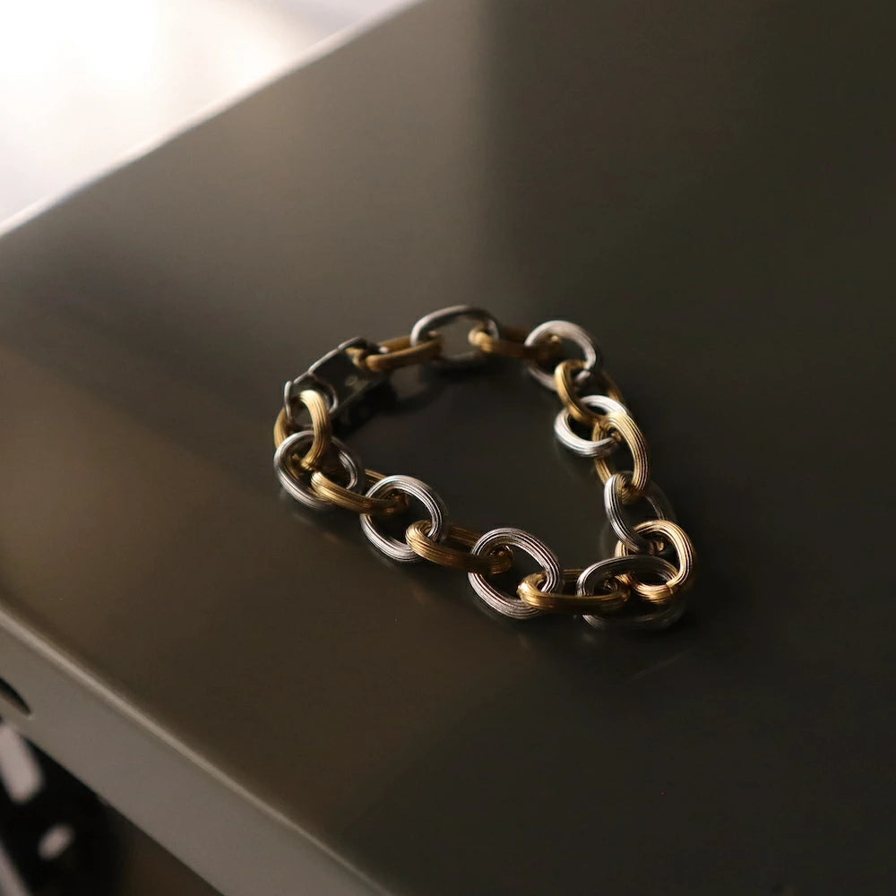 N194 stainless bi-color chain bracelet