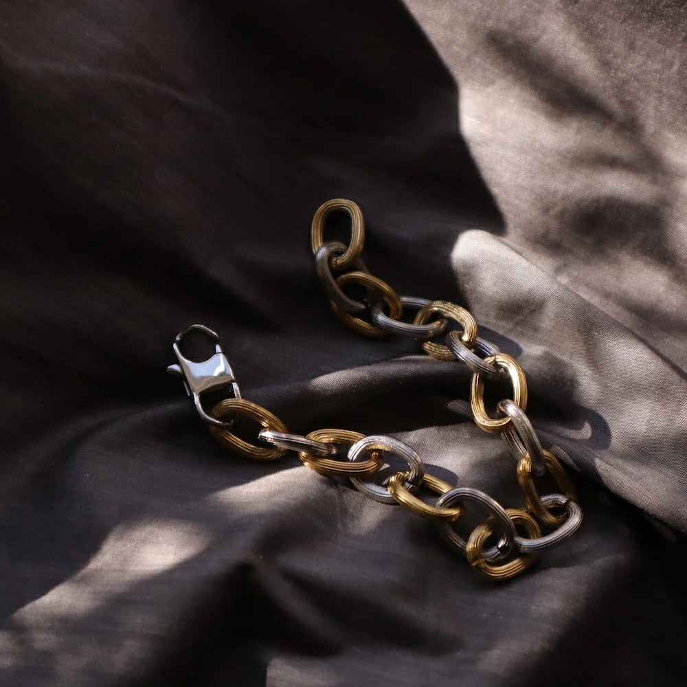 N194 stainless bi-color chain bracelet