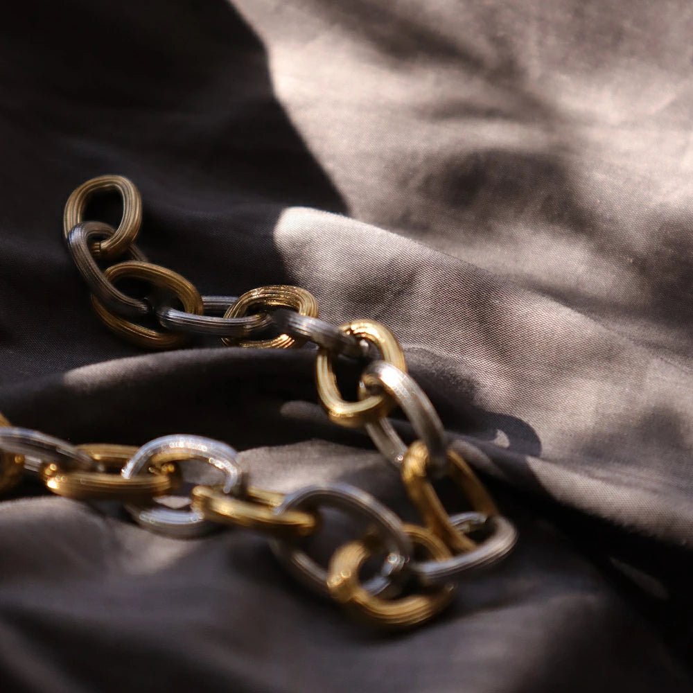 N194 stainless bi-color chain bracelet