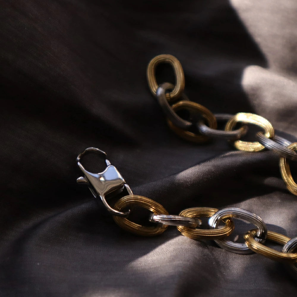 N194 stainless bi-color chain bracelet