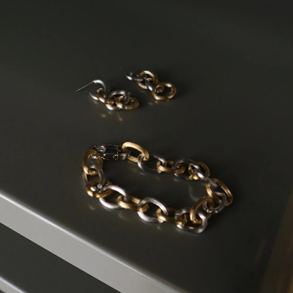 N194 stainless bi-color chain bracelet