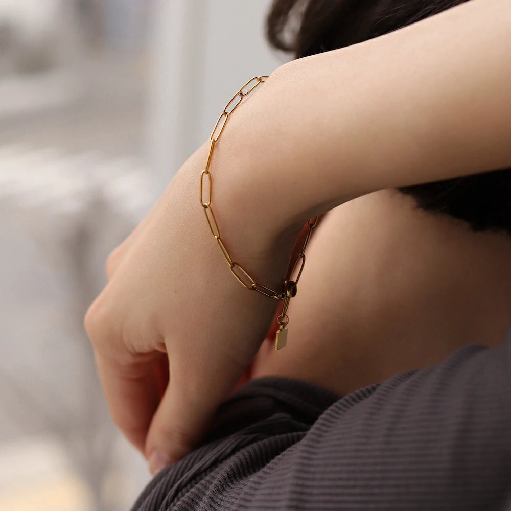 N088 stainless adjust free square charm bracelet