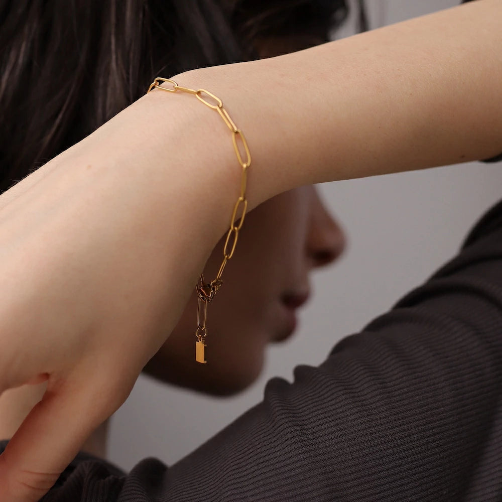 N088 stainless adjust free square charm bracelet