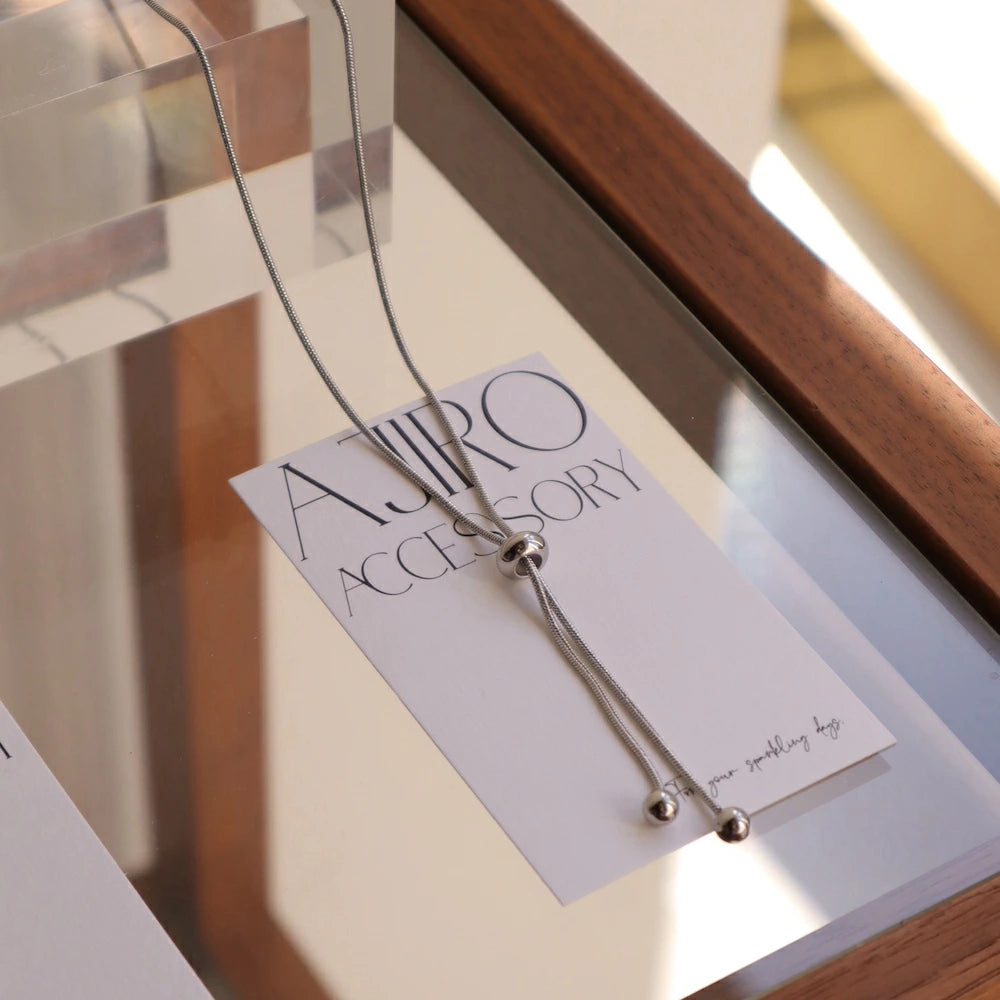 N004 stainless snake chain tie necklace