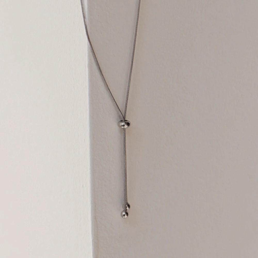N004 stainless snake chain tie necklace