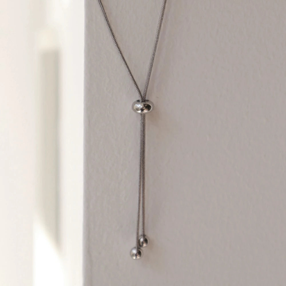 N004 stainless snake chain tie necklace