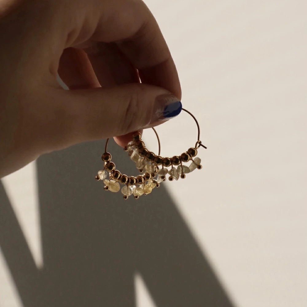 P390 stainless oversized stone hoop pierce