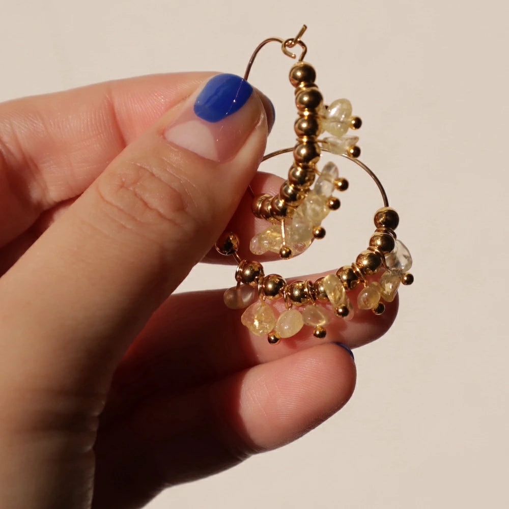 P390 stainless oversized stone hoop pierce