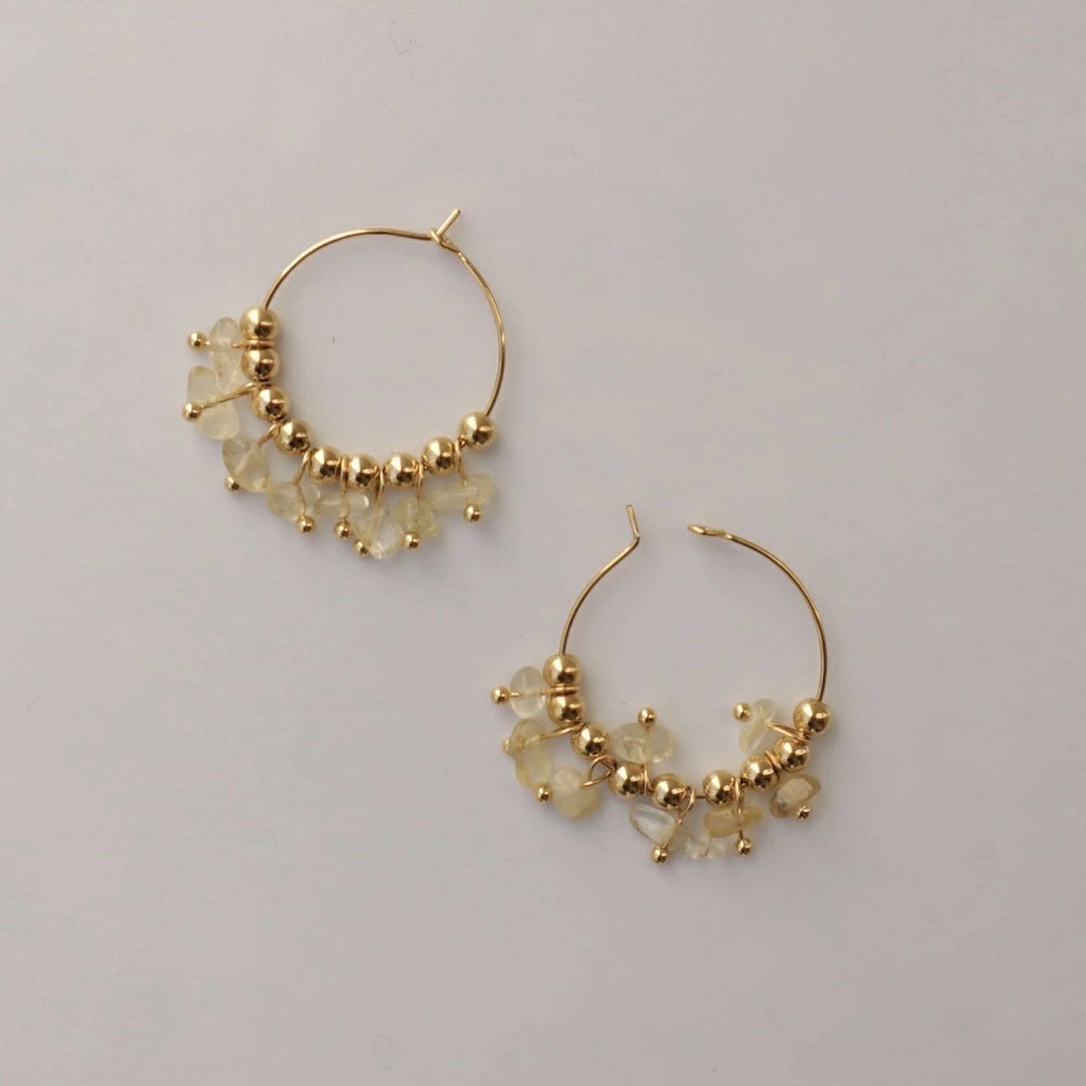 P390 stainless oversized stone hoop pierce