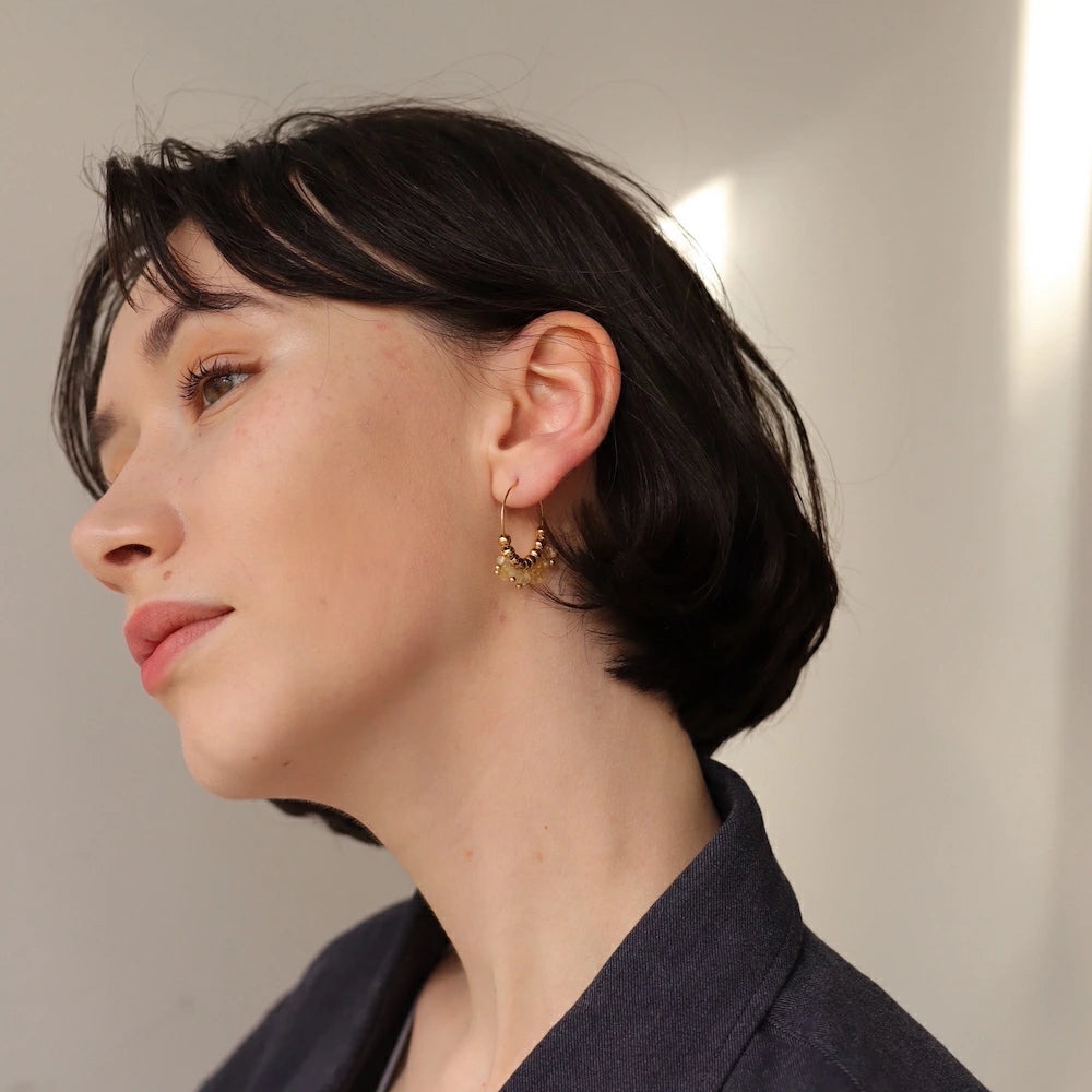 P390 stainless oversized stone hoop pierce
