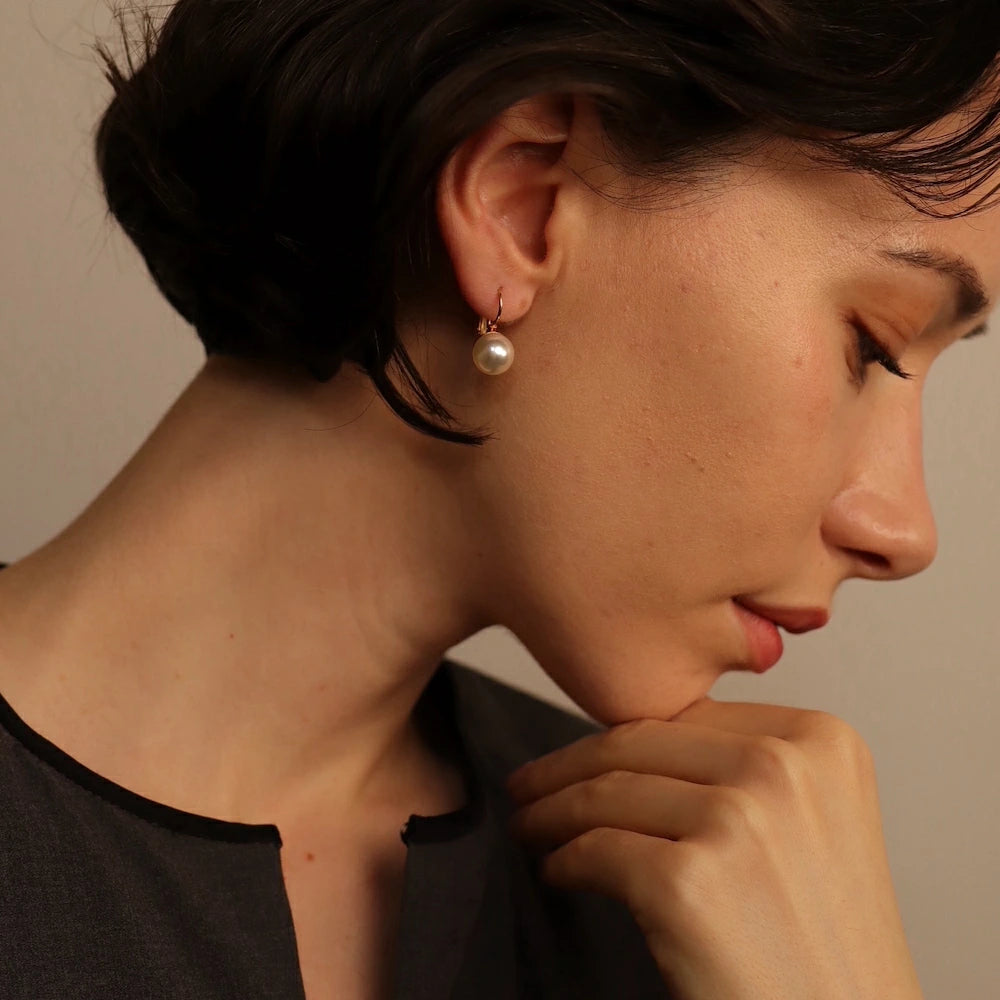 P391 stainless french hook pearl pierce